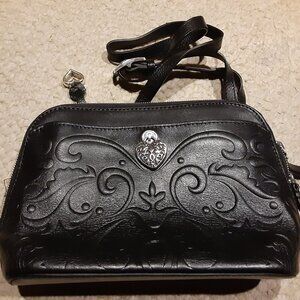 Brighton Black ALEXA Domed Crossbody Purse